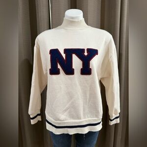 Zara mock neck NY sweater cream women’s small